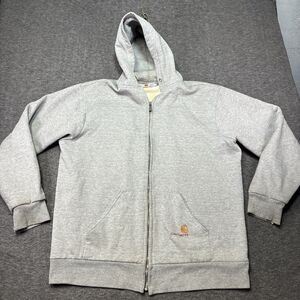 Carhartt Thermal Lined Jacket Vintage Mens XL Gray Hoodie USA Made 1980s Waffle